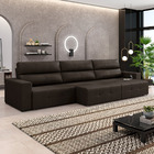 Sofá Retrátil 5 Lugares 314cm 3 Módulos Nero Com Usb Couro Ma