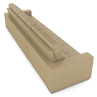 Sofá Retrátil 5 Lugares 314cm 3 Módulos Nero Couro Bege G52 -