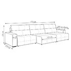 Sofá Retrátil 5 Lugares 374cm 3 Módulos Nero Com Usb Couro Be