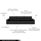 Sofá Retrátil 5 Lugares 374cm 3 Módulos Nero Com Usb Couro Pr