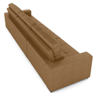 Sofá Retrátil 5 Lugares 374cm 3 Módulos Nero Couro Caramelo G