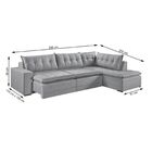Sofá Retrátil 6 Lugares 296cm Com Chaise A Direita De 91cm Pr