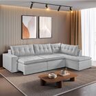 Sofá Retrátil 6 Lugares 316cm Com Chaise A Direita De 91cm Pr