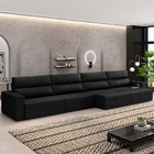 Sofá Retrátil 6 Lugares 364cm 4 Módulos Nero Com Usb Couro Pr