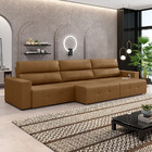 Sofá Retrátil 6 Lugares 404cm 3 Módulos Nero Com Usb Couro Ca