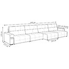 Sofá Retrátil 6 Lugares 444cm 4 Módulos Nero Com Usb Couro Ca