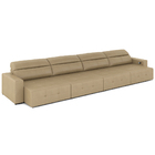 Sofá Retrátil 8 Lugares 484cm 4 Módulos Nero Com Usb Couro Be