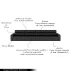 Sofá Retrátil 8 Lugares 484cm 4 Módulos Nero Couro Preto G52