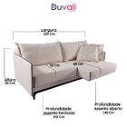 Sofá Retrátil Aéreo 4 Lugares Braço Fino Slim Modelo 220 Cm L