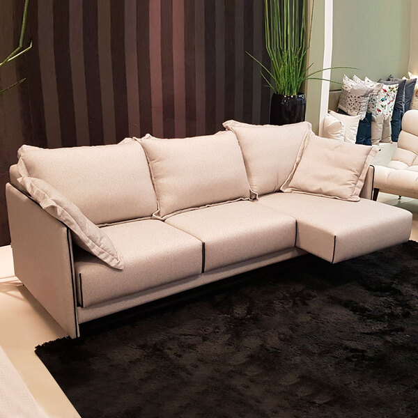 Sofá Retrátil Aéreo 5 Lugares Braço Fino Slim Modelo 250 Cm L