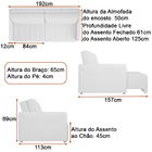 Sofá Retrátil Bipartido 2 Lugares 192cm Swift Linho Cinza Cla