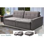 Sofá Retrátil Cama Filadélfia 4 Lugares Cinza Classic 210cm