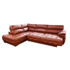 Sofá Retrátil Chaise Esquerda 1,26m Conhaque Com Brilho