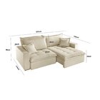 Sofá Retrátil Com Baú Ref 47 - 2504-b Messina Bege