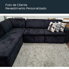 Sofá Retrátil Com Chaise 3 Lugares 262cm Chel Veludo Cinza Cl