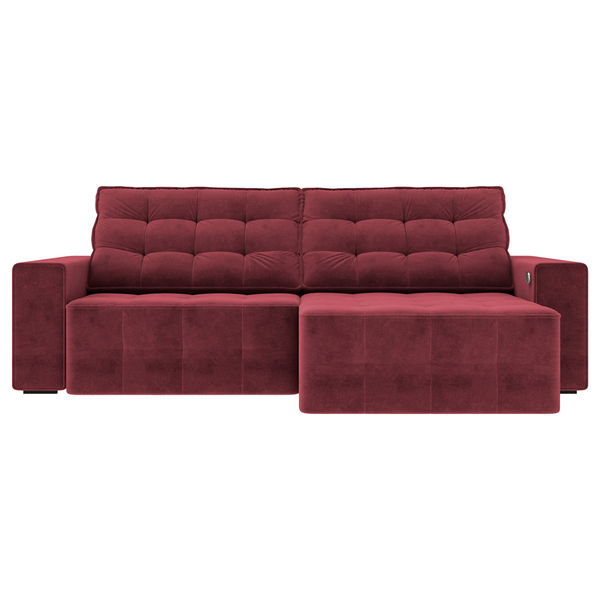 Sofá Retrátil Com Usb 214cm Elliot Suede Bordô G52 - Gran Belo