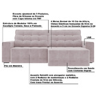 Sofá Retrátil Com Usb 214cm Elliot Suede Rosê G52 - Gran Belo