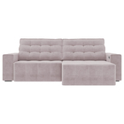 Sofá Retrátil Com Usb 214cm Elliot Suede Rosê G52 - Gran Belo