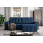 Sofá Retrátil Com Usb 254cm Elliot Suede Azul Marinho G52 - G