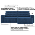 Sofá Retrátil Com Usb 254cm Elliot Suede Azul Marinho G52 - G