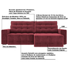 Sofá Retrátil Com Usb 274cm Elliot Suede Bordô G52 - Gran Belo