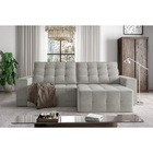 Sofá Retrátil Com Usb 274cm Elliot Suede Cinza G52 - Gran Belo