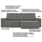 Sofá Retrátil Com Usb 274cm Elliot Suede Grafite G52 - Gran B