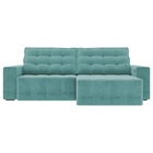 Sofá Retrátil Com Usb 274cm Elliot Suede Turquesa G52 - Gran