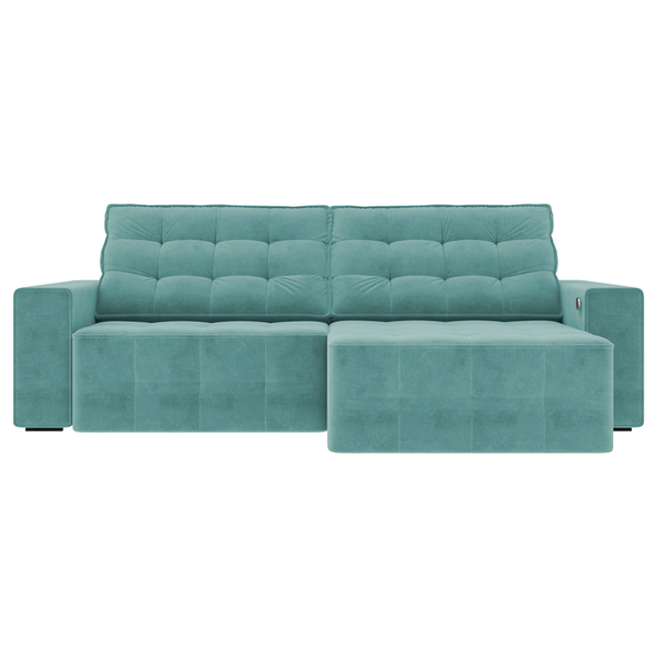 Sofá Retrátil Com Usb 274cm Elliot Suede Turquesa G52 - Gran