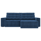 Sofá Retrátil Com Usb 294cm Elliot Suede Azul Marinho G52 - G