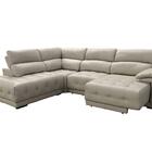 Sofá Retrátil De Couro Canto Com Chaise 1,26m Grizzy