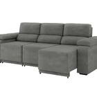 Sofá Retrátil Desmontável Suede 2,10m 3 Lugares Fox Cinza