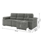 Sofá Retrátil Desmontável Suede 2,10m 3 Lugares Fox Cinza