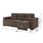 Sofá Retrátil Desmontável Suede 2,10m 3 Lugares Fox Marrom