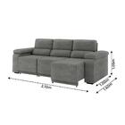 Sofá Retrátil Desmontável Suede 2,15m 3 Lugares Fox Cinza