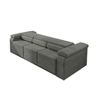 Sofá Retrátil Desmontável Suede 2,15m 3 Lugares Fox Cinza