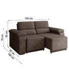 Sofá Retrátil Desmontável Suede 2 Lugares Fox Marrom