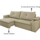 Sofa Retratil E Reclinavel 02 Lugares 190cm Tico Suede D'mone