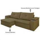 Sofa Retratil E Reclinavel 03 Lugares 230cm Tico Suede Marrom