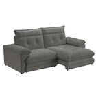 Sofá Retrátil E Reclinável 03 Lugares Doha Veludo Slim Chumbo