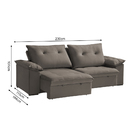 Sofá Retrátil E Reclinável 04 Lugares 230cm Petrus Suede Cinza