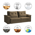 Sofá Retrátil E Reclinável 04 Lugares 230cm Petrus Suede Marr