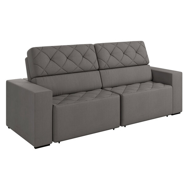 Sofá Retrátil E Reclinável 04 Lugares Jacarta Ii Suede Veludo