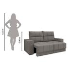 Sofá Retrátil E Reclinável 1,50m 2 Lugares Kazan Veludo Cinza