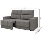 Sofá Retrátil E Reclinável 1,50m 2 Lugares Kazan Veludo Cinza