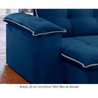 Sofá Retrátil E Reclinável 1,80m 2 Lugares Azul/prata