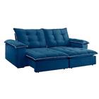 Sofá Retrátil E Reclinável 1,80m 2 Lugares Azul/prata