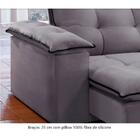 Sofá Retrátil E Reclinável 1,80m 2 Lugares Prata/preto