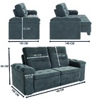 Sofá Retrátil E Reclinável 1,80m 3 Lugares Com Molas Nivus Ve