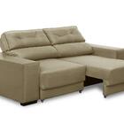 Sofá Retrátil E Reclinável 1,80m 3 Lugares Nubia Suede Bege